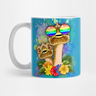 Ostrich Hawaii Fashion Funny Dudes Mug